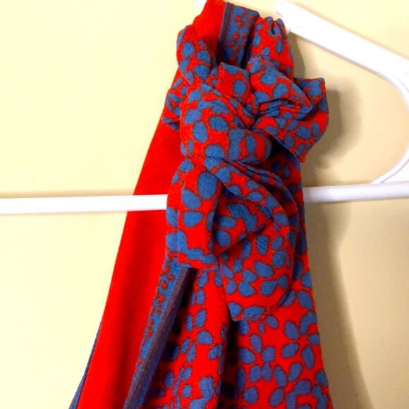 CHELSEA & VIOLET gorgeous bright red and blue printed maxi dress. Size Med - Picture 9 of 12